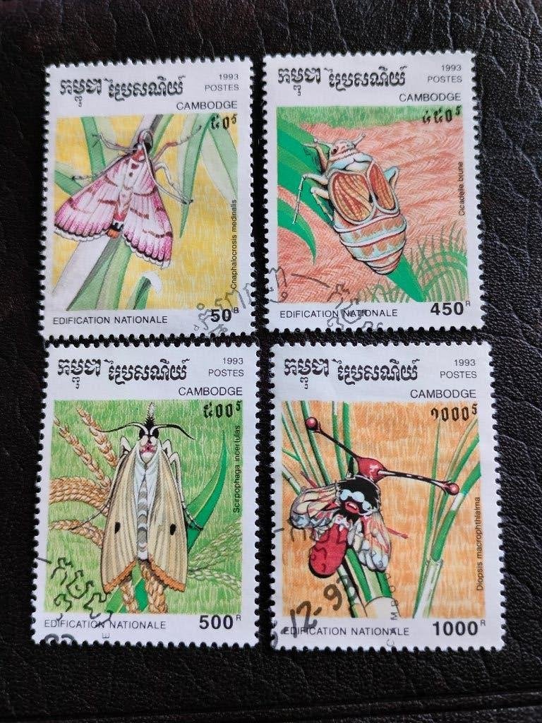 Cambodja 1993 - schadelijke insecten, Verzenden, Gestempeld, Zuidoost-Azië