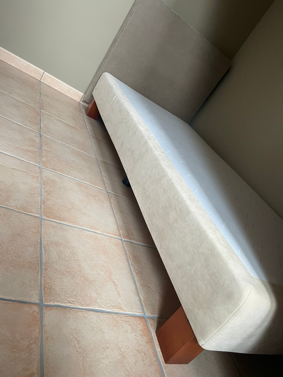 Boxspring met hoofdbord, Ophalen, Gebruikt, 90 cm, Eenpersoons