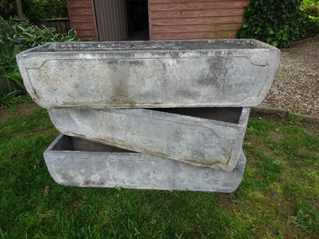 Bloembakken in beton, Tuin en Terras, Ophalen, Gebruikt, Minder dan 30 cm, Balkon