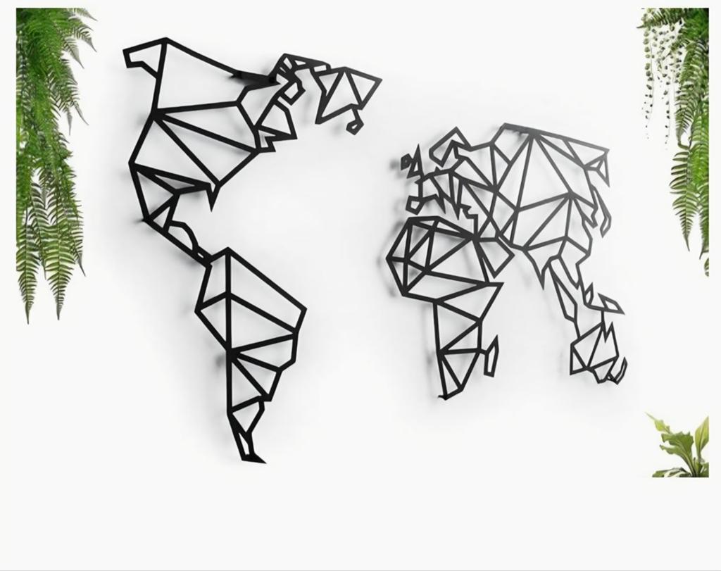 Carte du monde en acier au carbone. Bon état, Enlèvement