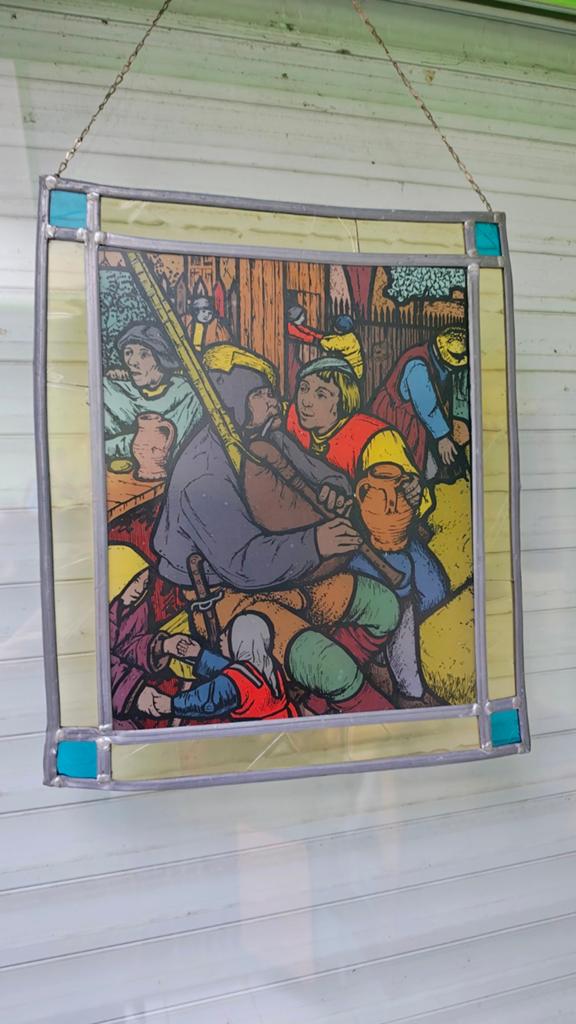 Glas in lood raam, Ophalen, Glas in lood