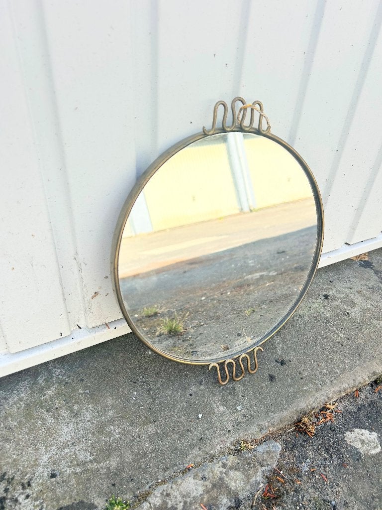 Petit miroir vintage 25 cm, Enlèvement, Rond, Moins de 50 cm, Moins de 100 cm