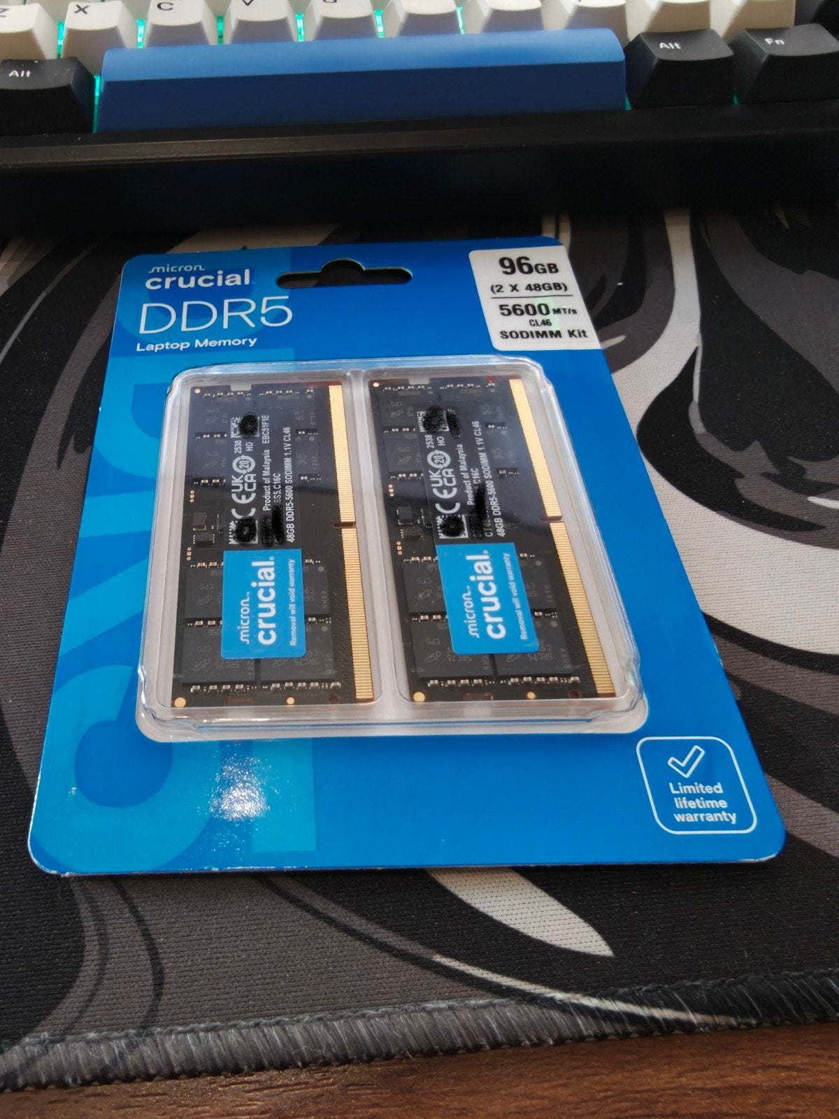 Crucial RAM DDR5 96 GB Kit (2 x 48 GB) 5600 MHz SODIMM, Ophalen, Nieuw, DDR5, Laptop
