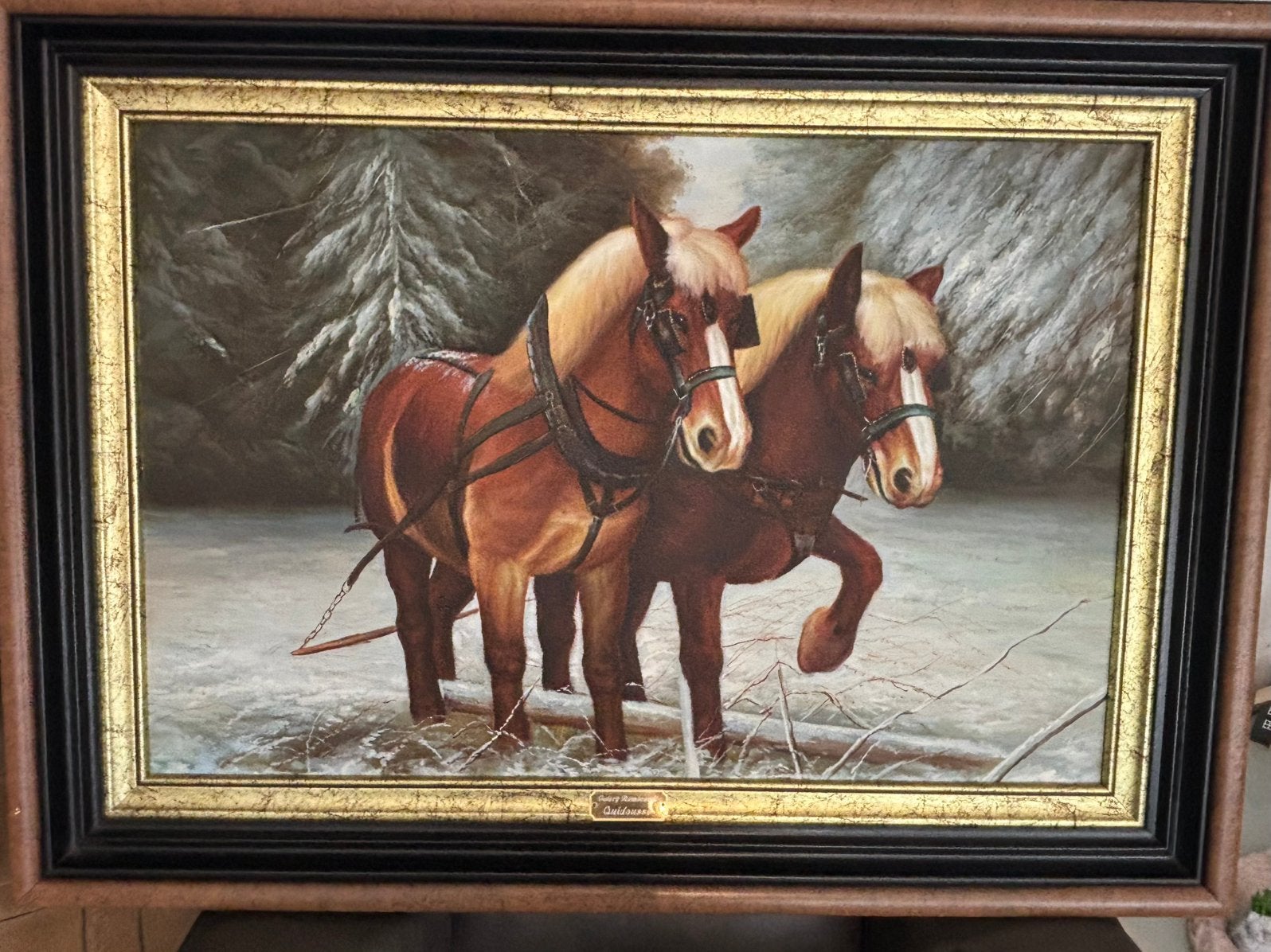 3 originele olieverfschilderijen G. Quidousse Grote formaten, Antiek en Kunst, Kunst | Schilderijen | Klassiek, Ophalen, Gesigneerd