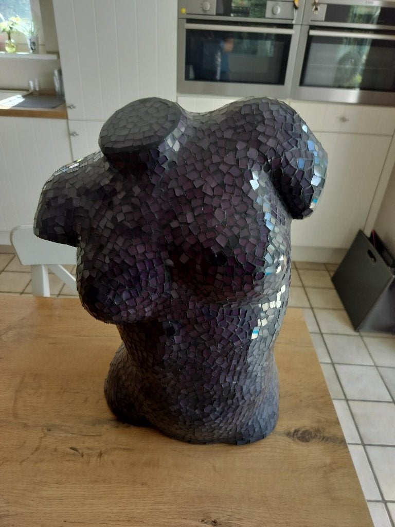 buste de lampe en marqueterie de mosaïque de verre, Antiquités & Art, Enlèvement ou Envoi
