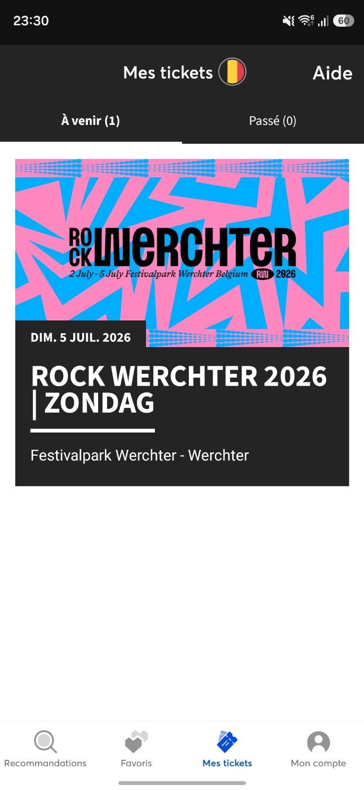Rock Werchter 2026 1 place, Tickets & Billets, Événements & Festivals