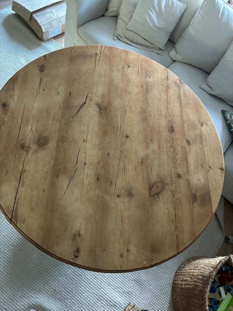 Vintage Table à manger ronde en bois, Maison & Meubles, Tables | Tables à manger, Utilisé, 100 à 150 cm, 100 à 150 cm, Cinq personnes ou plus