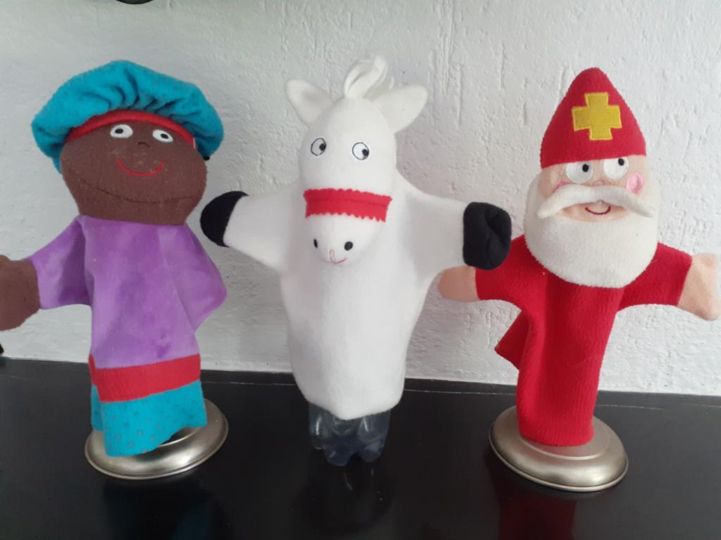 Sinterklaas Piet en Paard van sinterklaas handpoppen, Ophalen of Verzenden