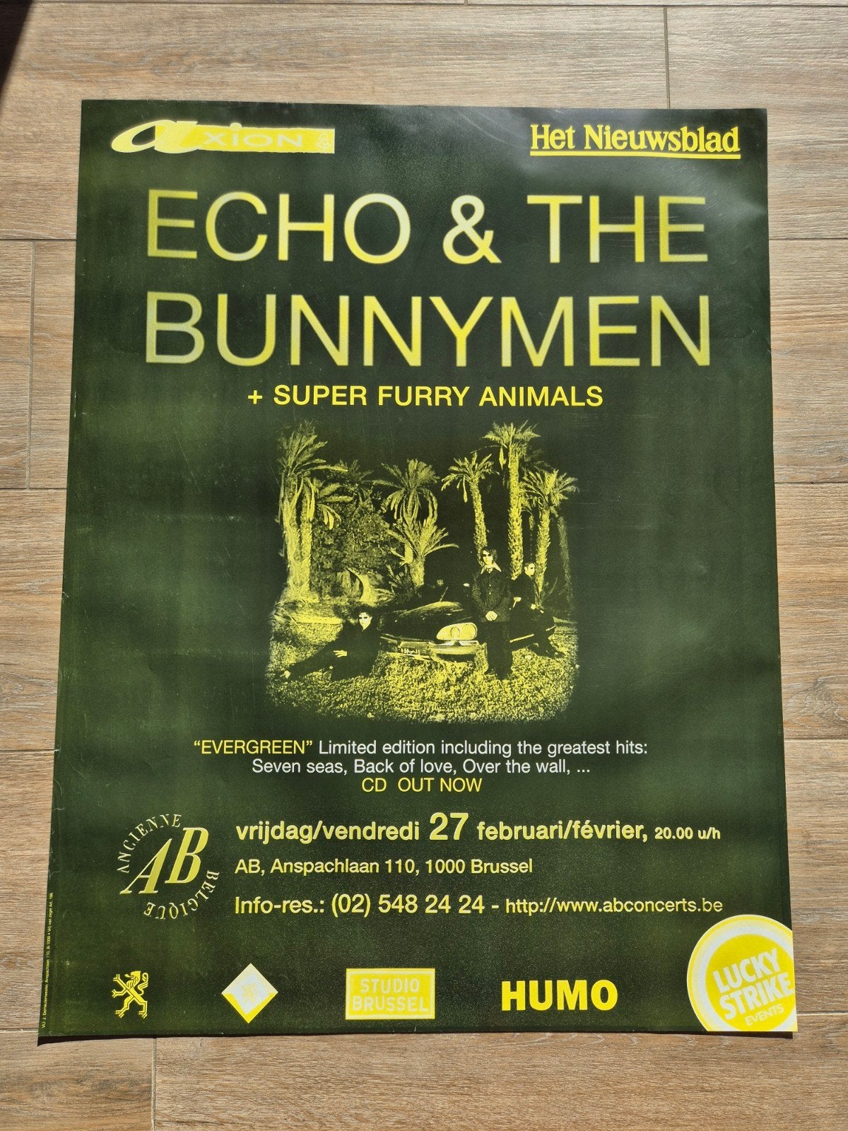 Concert poster Echo en The Bunnymen, Verzamelen, Ophalen of Verzenden, Zo goed als nieuw, Muziek