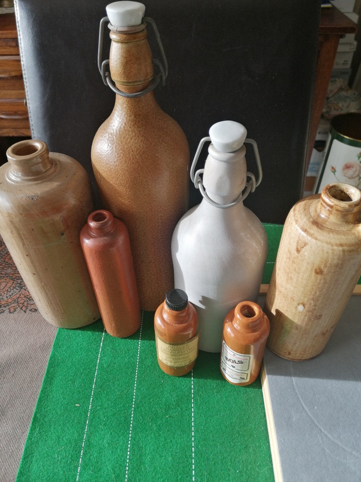 verzamel item jenever flessen, Ophalen, Zo goed als nieuw, Bruin, Steen/keramiek