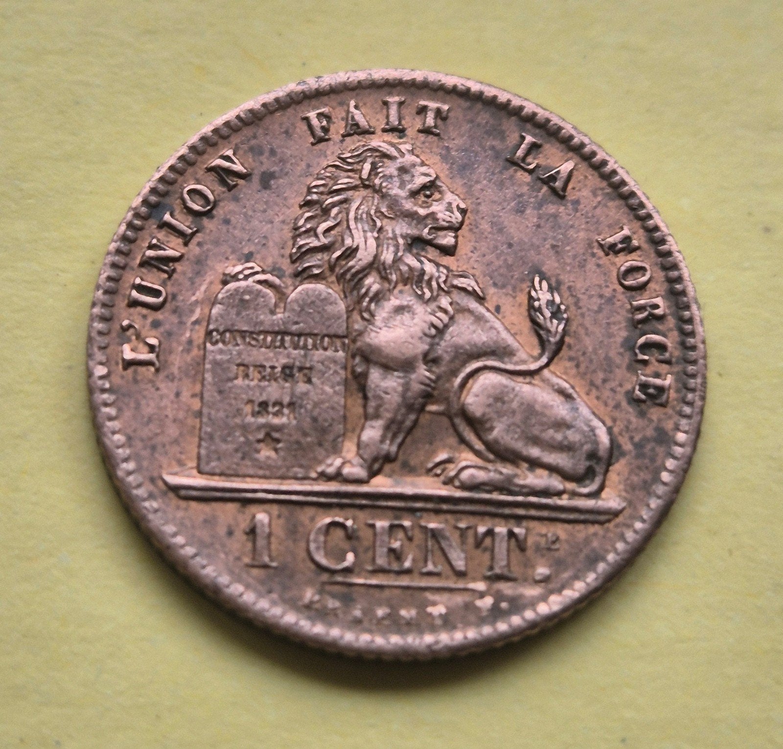 Belgiē 1 Centime 1845  Leopold l, Postzegels en Munten, Ophalen of Verzenden, Losse munt