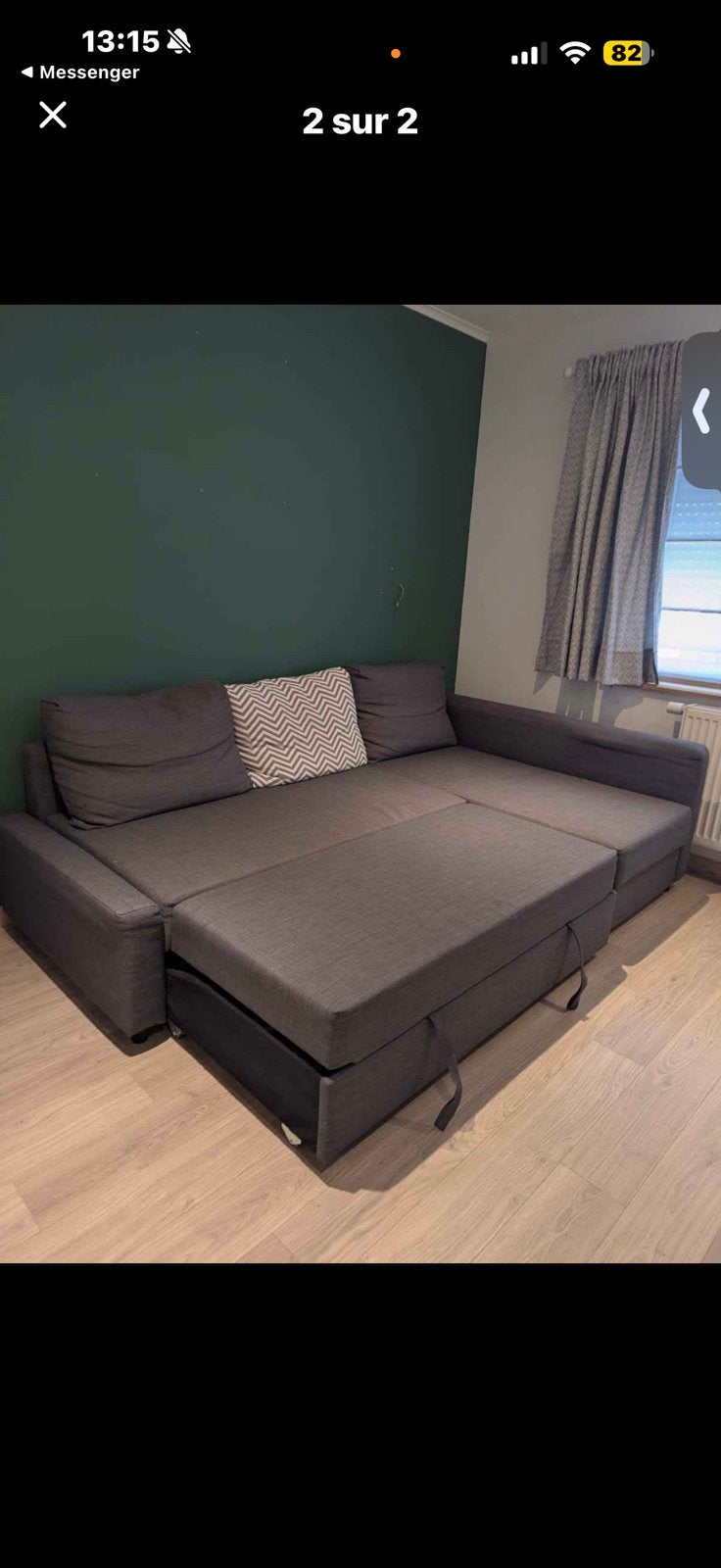 Canape lit, Neuf, 90 cm, Gris, Queen size