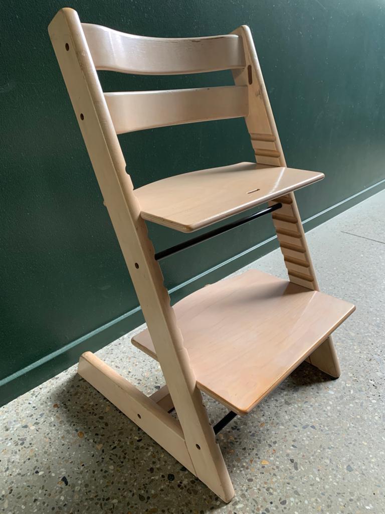 Stokke Tripp Trapp kinderstoel white wash, Kinderen en Baby's, Kinderstoelen, Gebruikt, Meegroeistoel, Ophalen