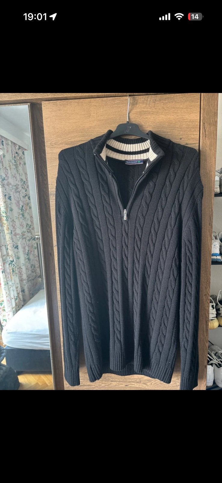 Pull Félix Hardy noir taille L, Enlèvement, Comme neuf, Noir