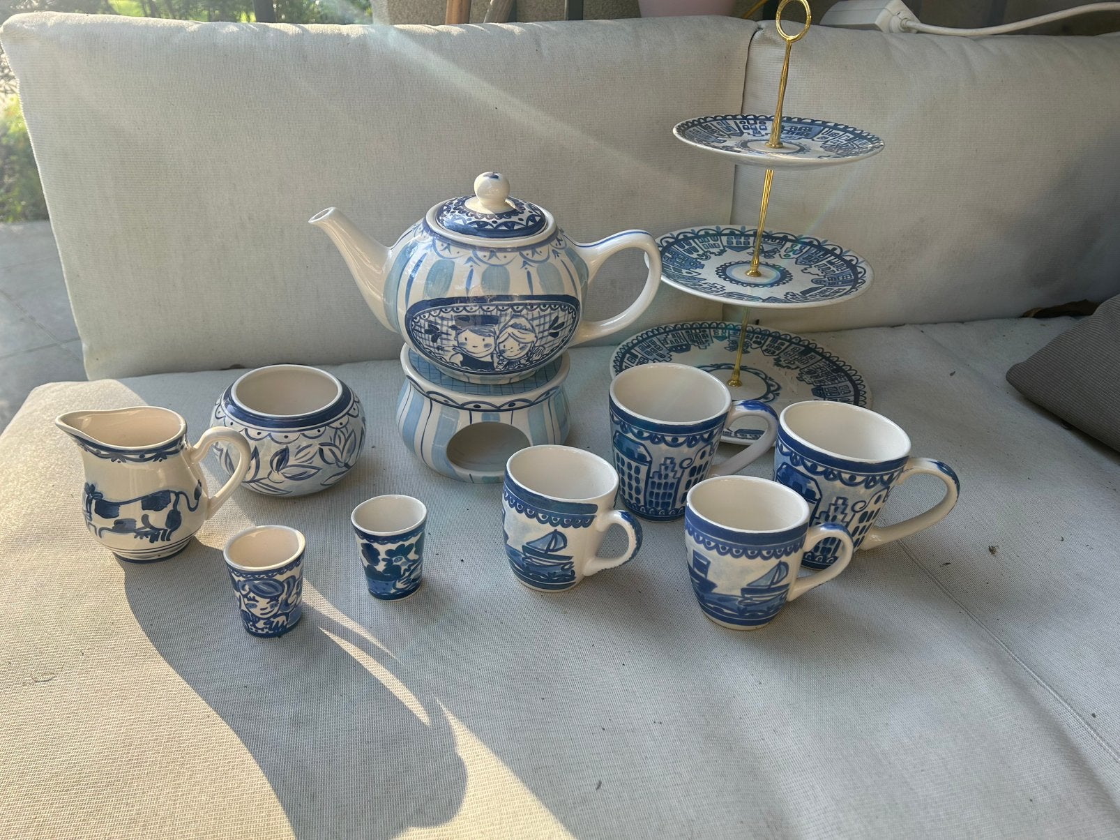 Delfs blond thee set, Antiek en Kunst, Ophalen of Verzenden