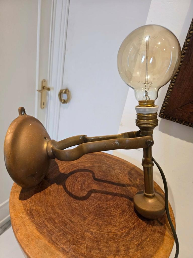 Lampe de navire authentique en laiton antique — Design marit, Antiquités & Art, Enlèvement ou Envoi