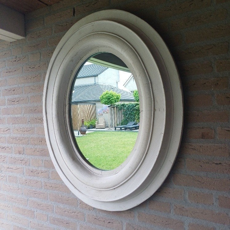 Grote vintage spiegel *ovaal*, Huis en Inrichting, Ophalen, Ovaal