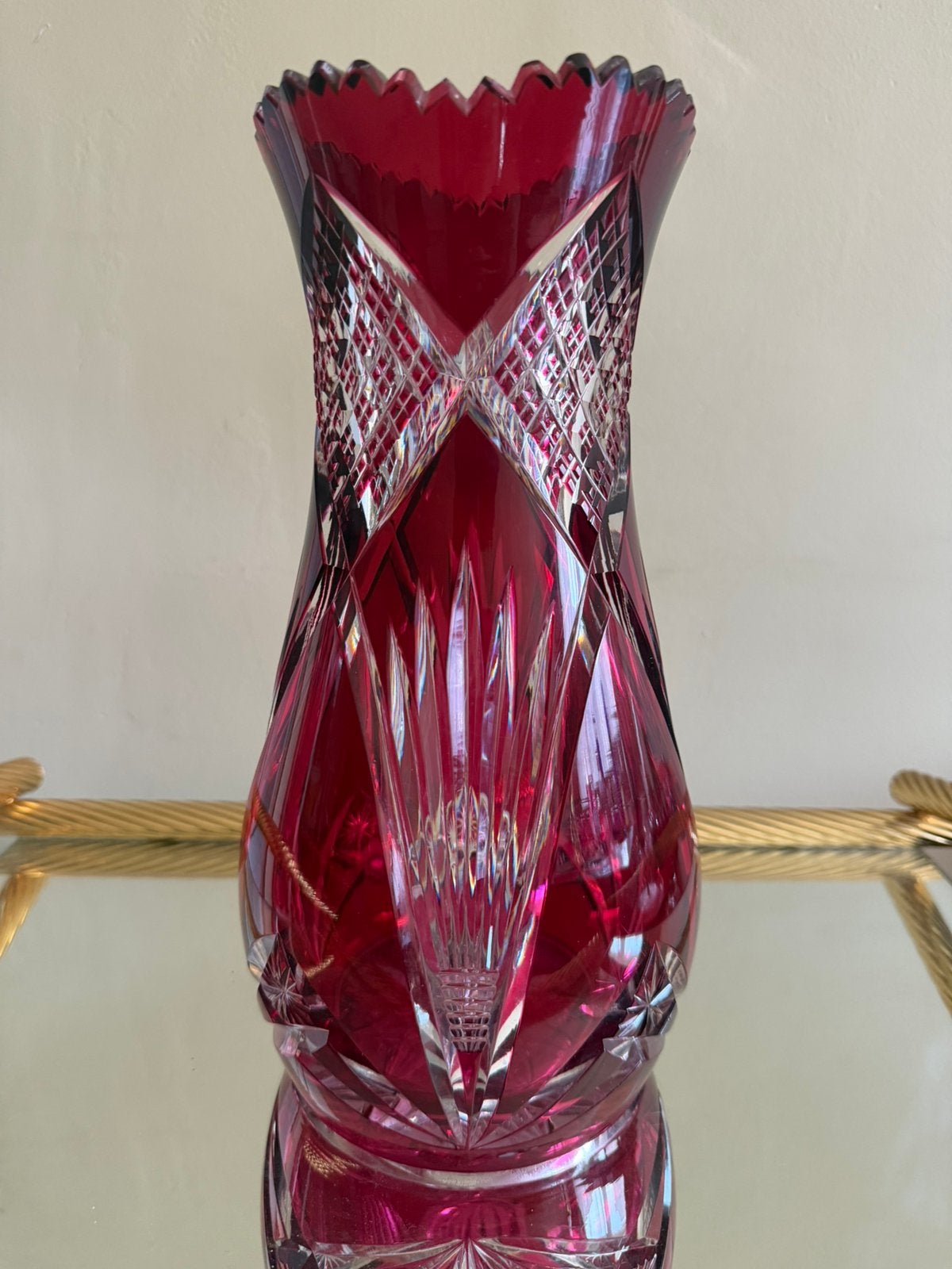 Val Saint Lambert vaas Louvres 31 cm, Antiek en Kunst, Ophalen