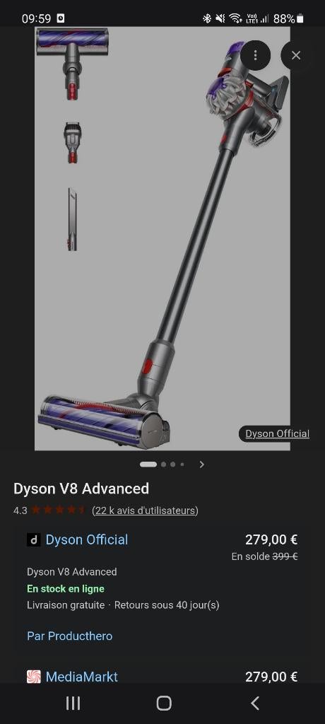 dyson, Enlèvement