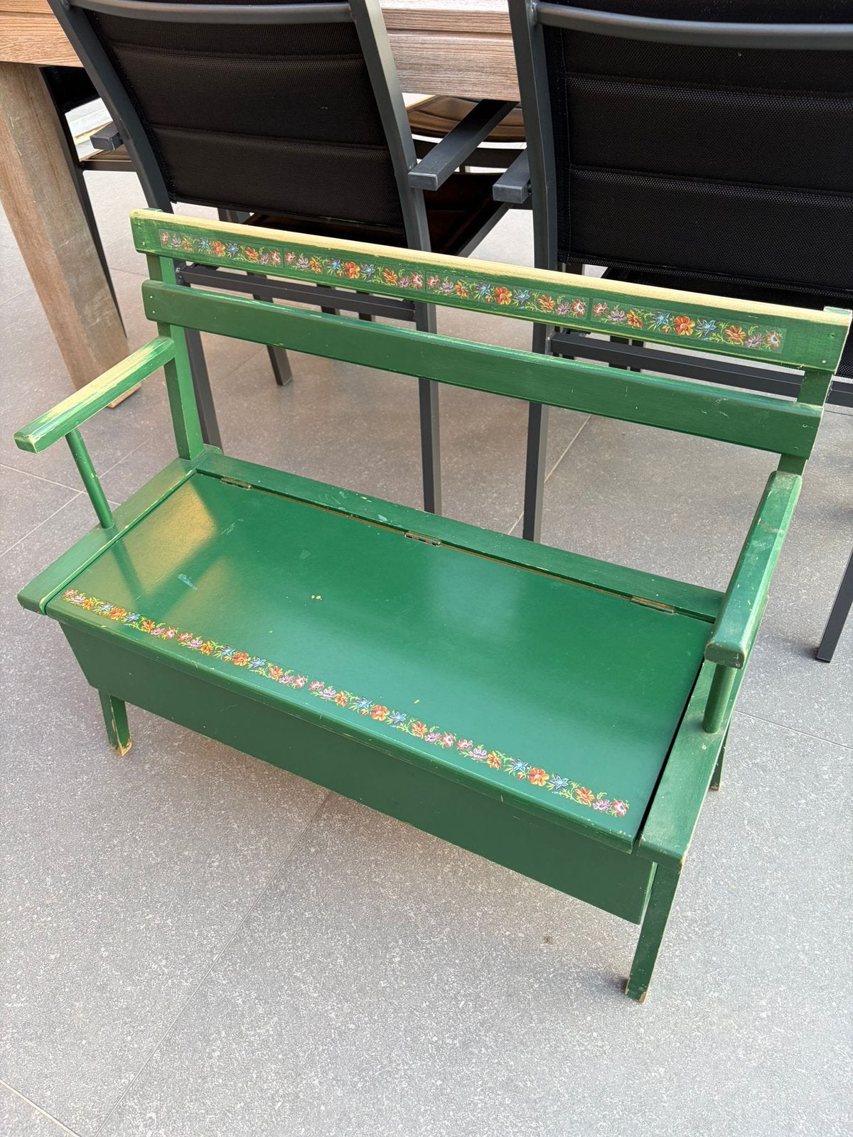 Banc en bois avec rangement, Enlèvement, Utilisé, Bois