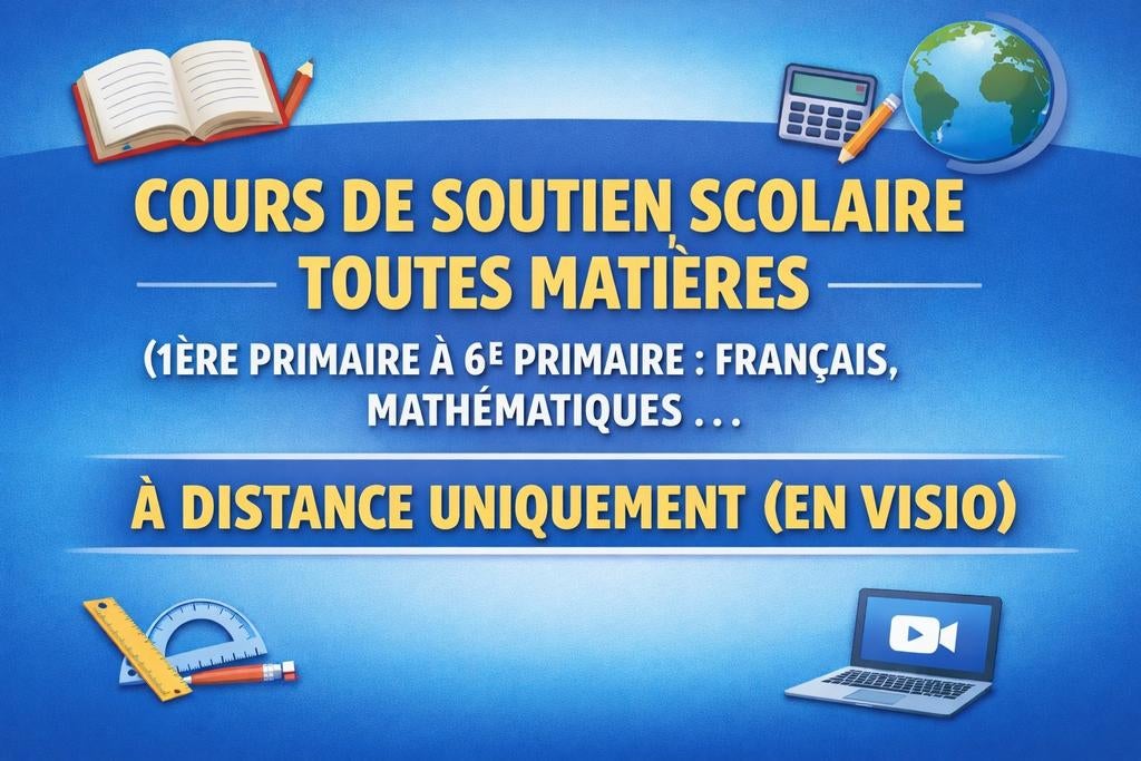 COURS SOUTIEN SCOLAIRE TOUTES MATIÈRES VISIO UNIQUEMENT, Enlèvement ou Envoi