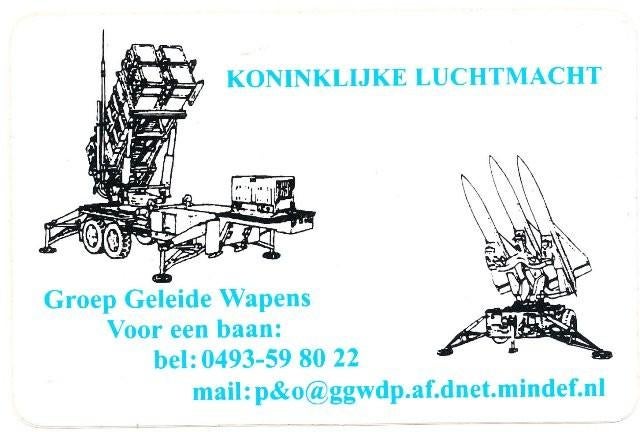 (m32) Koninklijke Luchtmacht, Groep Geleide Wapens, sticker, Verzamelen, Militaria | Algemeen, Verzenden, Luchtmacht