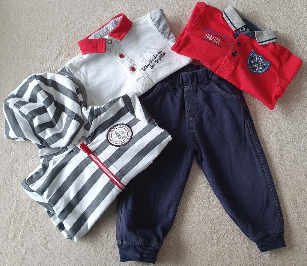 Ensemble 2 polos + sweat + pantalon - T80 - Baby Club - NEUF, Neuf, Garçon, Ensemble, Enlèvement