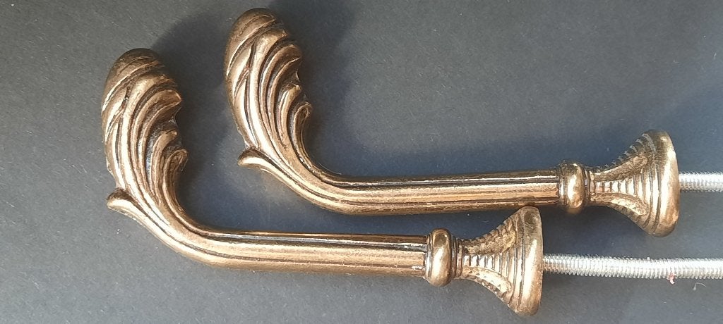 Vintage gordijnhaken, Ophalen of Verzenden, Brons