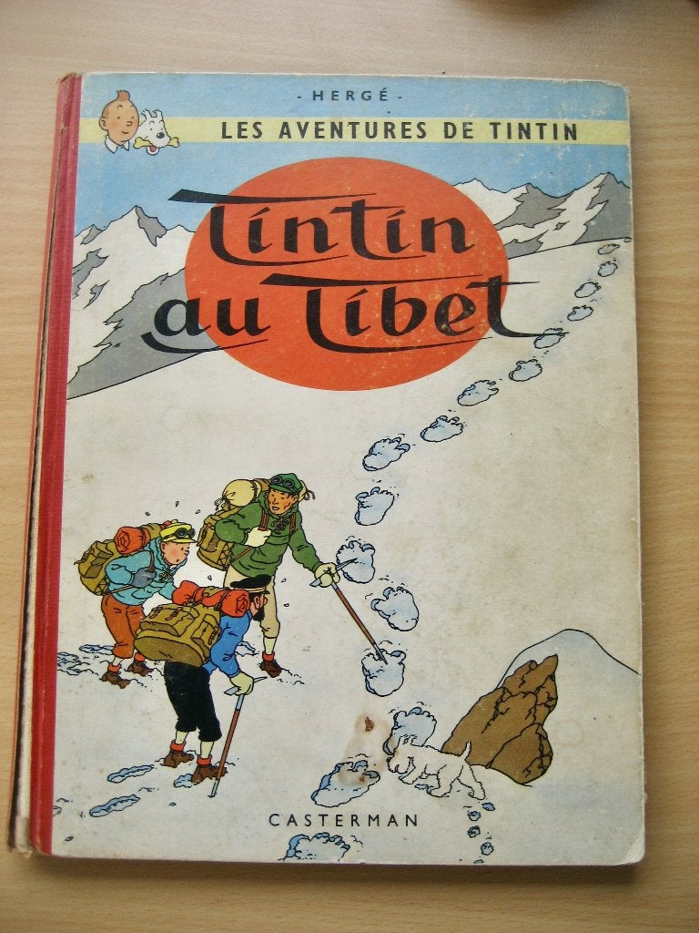 BD Tintin - Tintin in Tibet (originele editie 1960) Indiaas, Gelezen, Verzenden, Eén stripboek, Hergé.