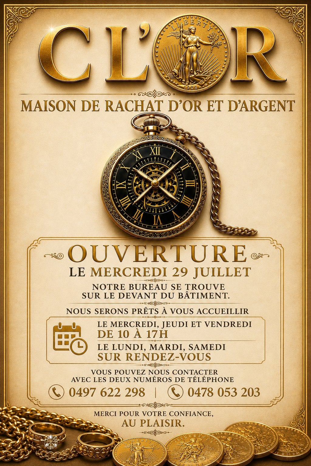 RACHAT VENTE OR & ARGENT, Enlèvement, Or