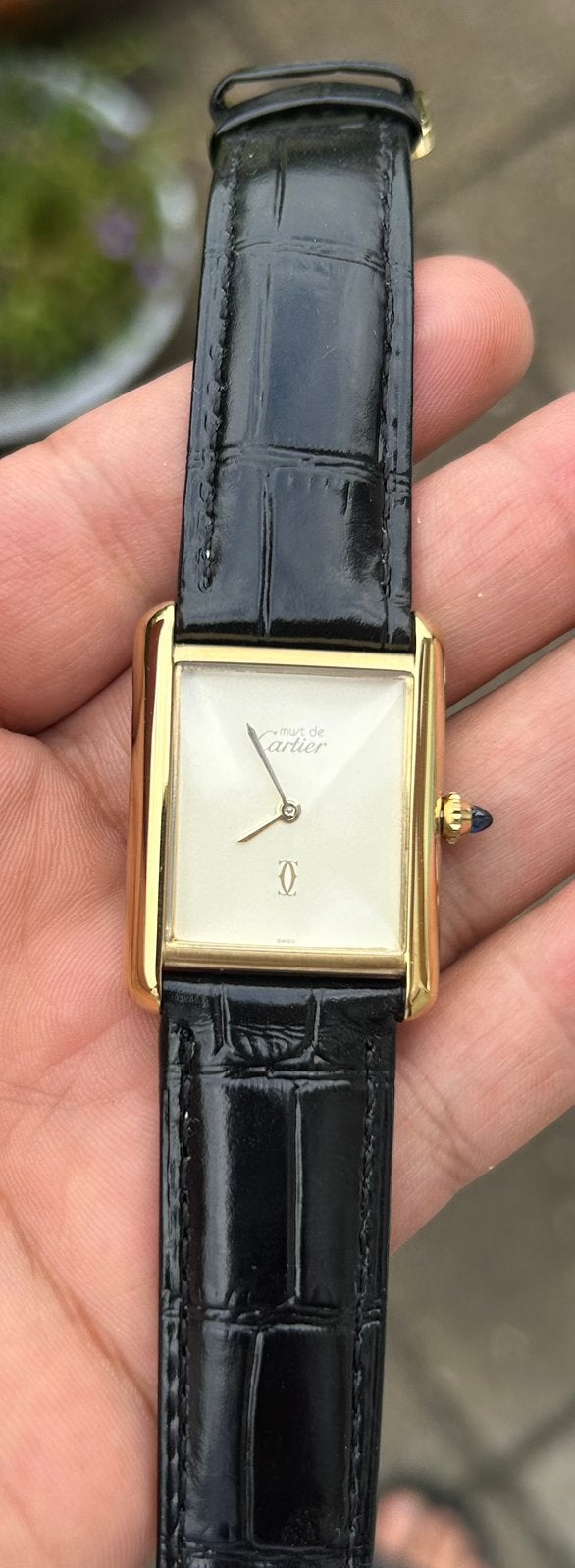 Cartier tank, Handtassen en Accessoires, Horloges | Antiek, Overige merken, Staal, Ophalen of Verzenden, Onbekend