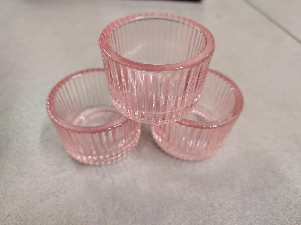 Bougeoir pour bougie chauffe-plat - couleur rose, Bougeoir pour bougie chauffe-plat, Rose, Comme neuf, Verre