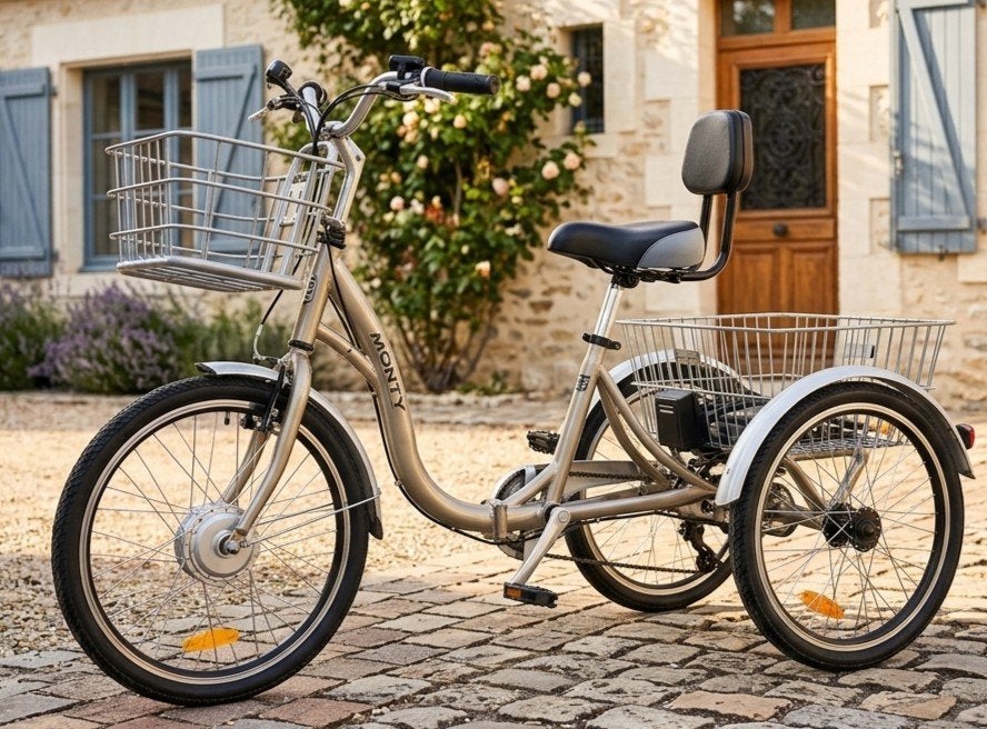 tricycle monty  électrique pliable état neuf, Enlèvement ou Envoi, Neuf, Monty