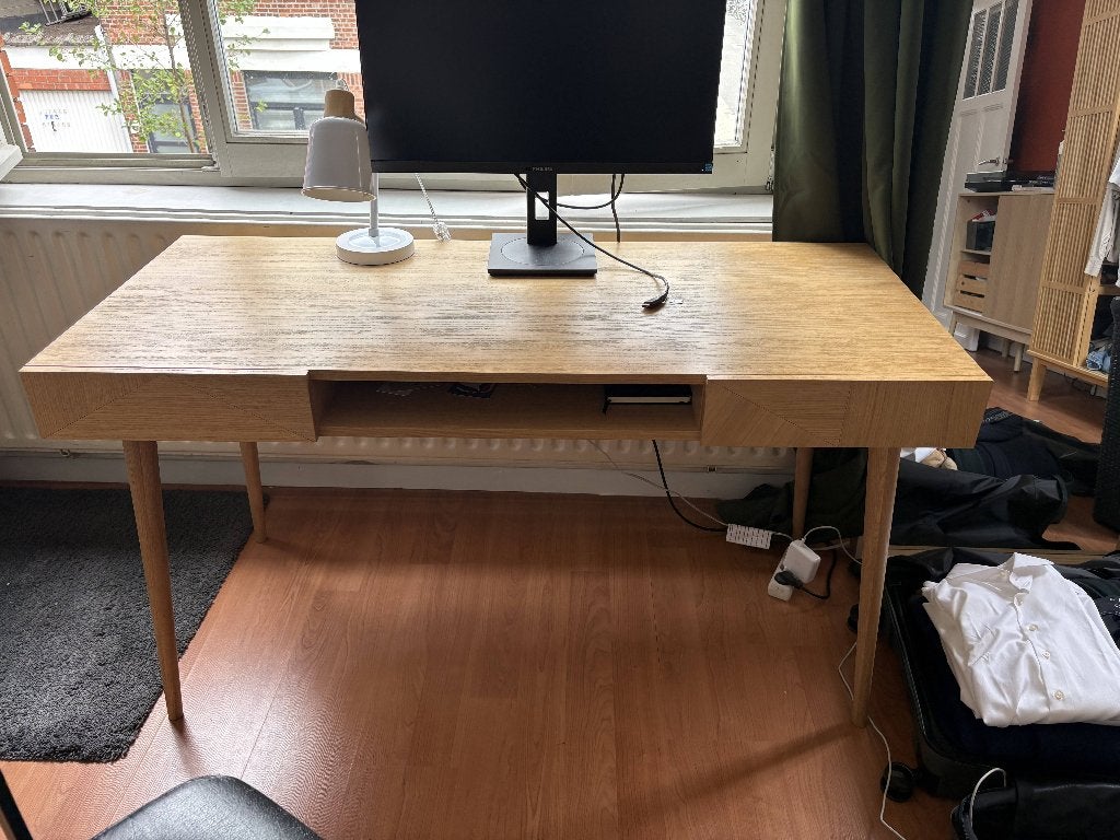 Maison Du Monde - Eikenhouten bureau, Maison & Meubles, Scandinave, Autres marques, Bureau d'ordinateur, Comme neuf