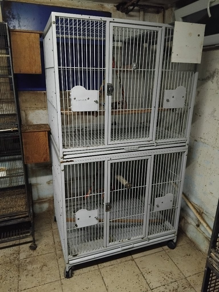 Grande cage volière double, Enlèvement, Utilisé, Métal, Volière