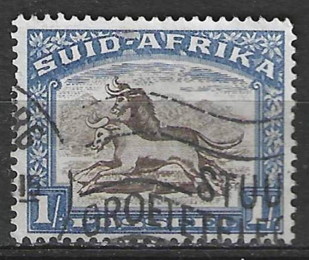 Afrique du Sud 1927/1928 - Yvert 34 - Wildebeest (ST), Timbres & Monnaies, Timbres | Afrique, Envoi, Afrique du Sud, Affranchi