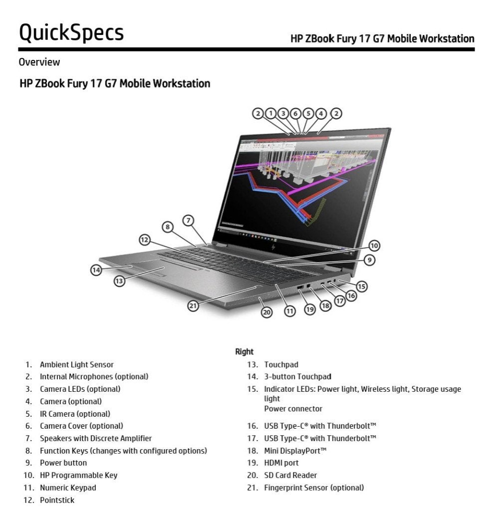 HP Zbook Fury 17" G7 RTX-3000 64GB / 2TB Z.G.A.N., Ophalen, 64 GB of meer, 2 tot 3 Ghz, Intel Core i7 processor