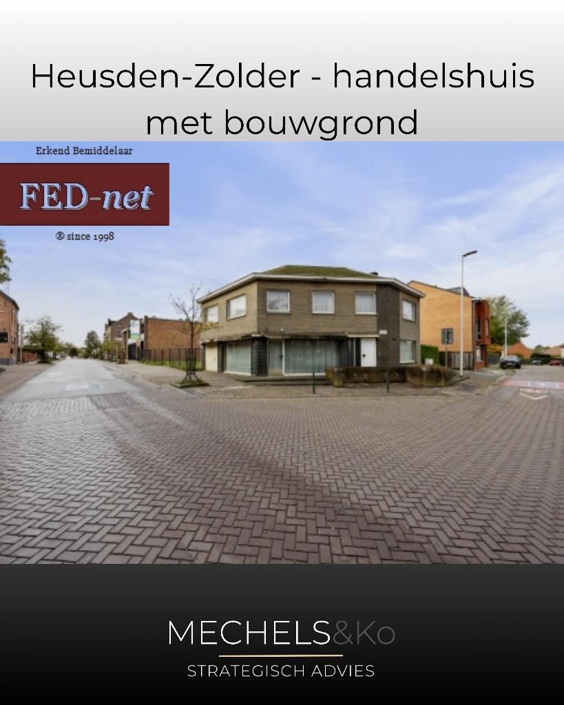 Handelshuis + bouwgrond centrum Zolder - hoekligging, Immo, 200 tot 500 m², 409 kWh/m²/jaar, 255 m², 5 kamers