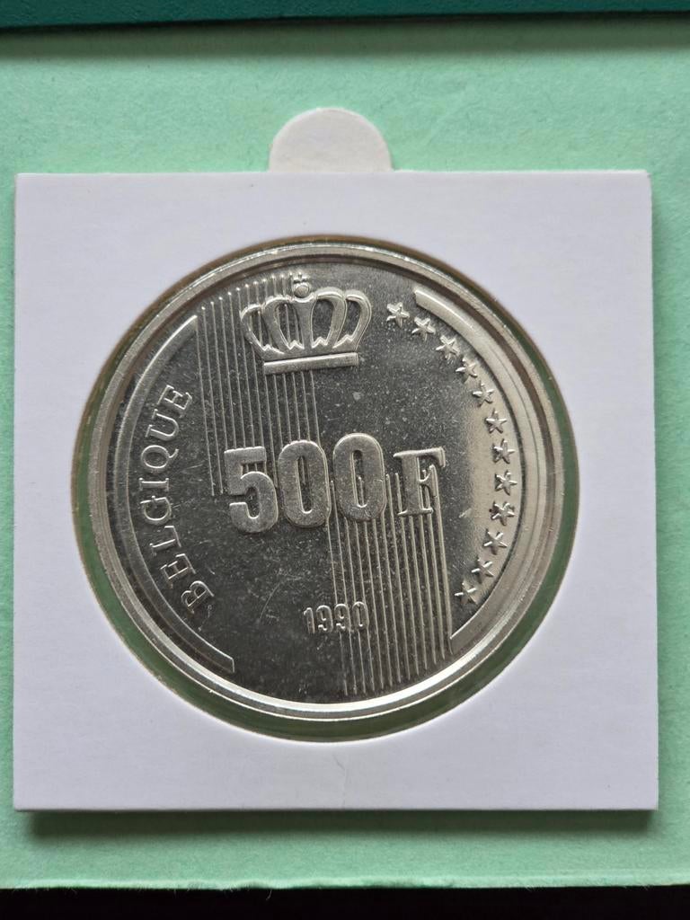 500 fr 1990 zilver., Ophalen of Verzenden