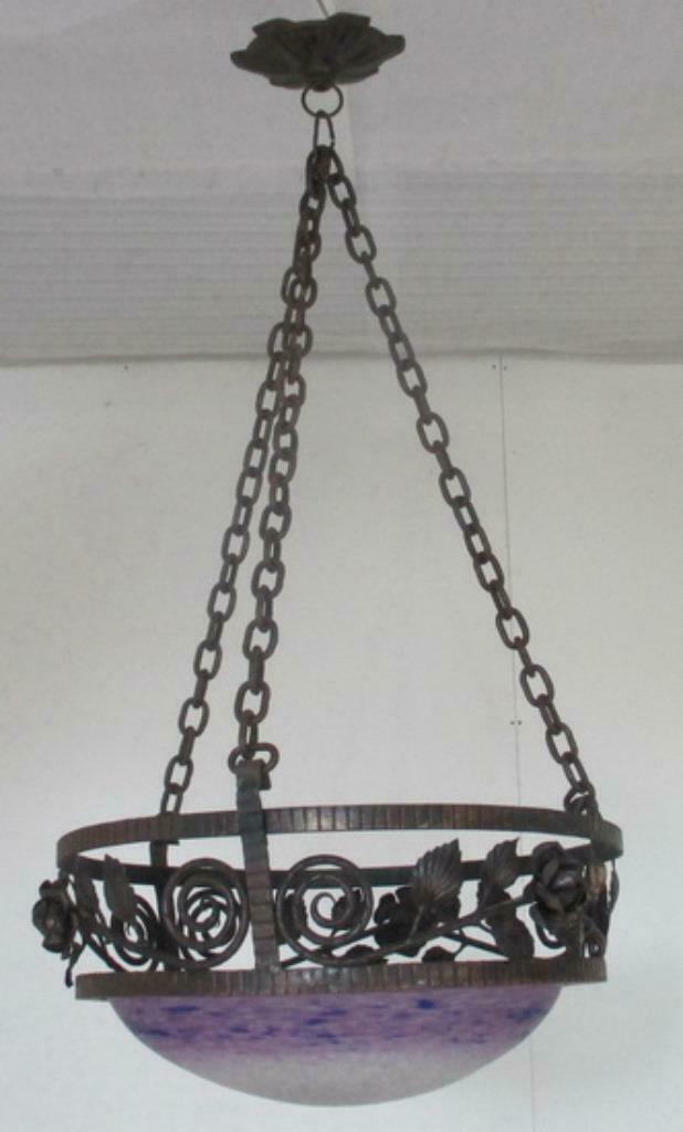 art deco smeedijzeren lamp luster Schneider 11, Enlèvement ou Envoi