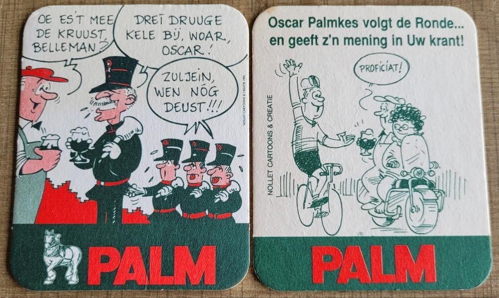 Palm bierviltjes: cartoons, Verzamelen, Biermerken, Ophalen of Verzenden, Gebruikt, Viltje(s), Palm