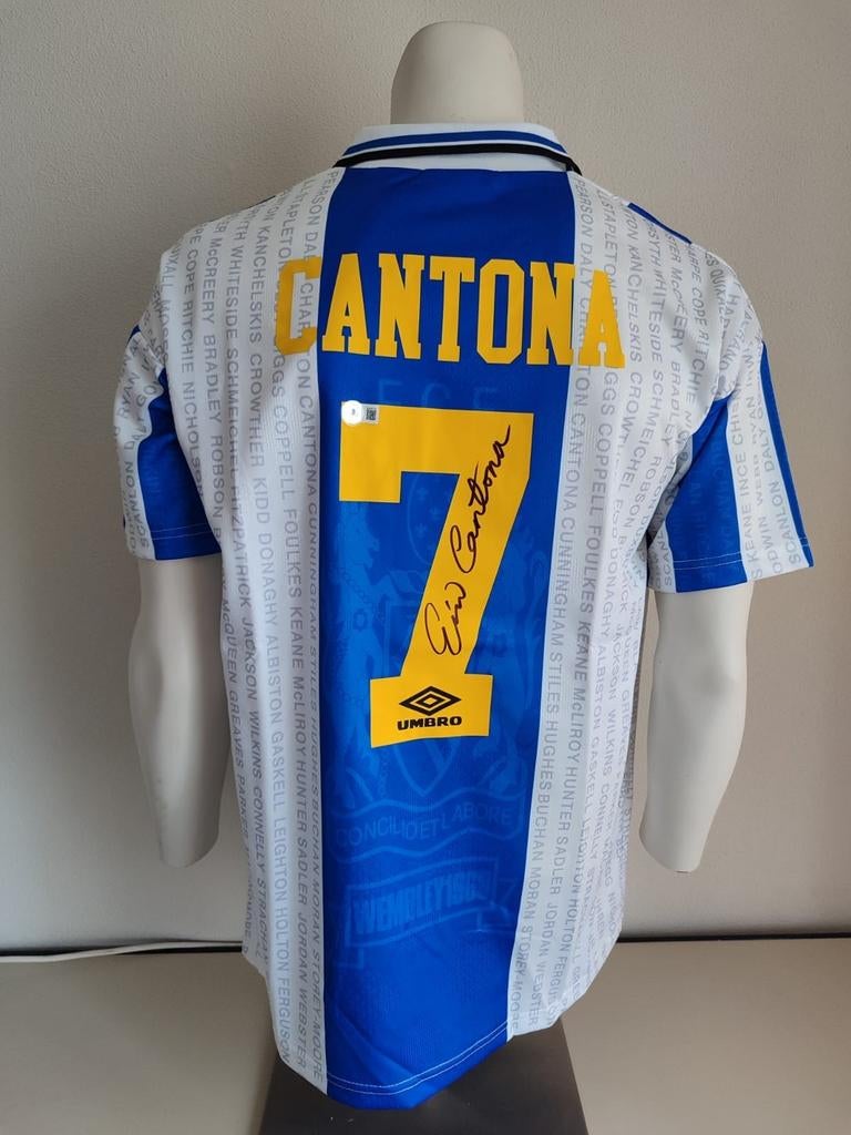 Eric Cantona a signé le maillot de Manchester United avec Be, Enlèvement ou Envoi, Neuf, Maillot