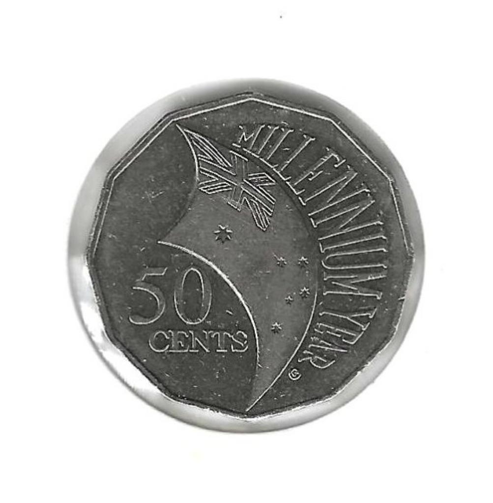 Australië, 50 Cents 2000, Millennium., Postzegels en Munten, Ophalen of Verzenden, Losse munt