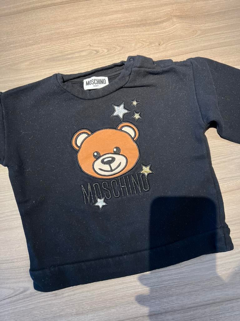 Moschino leuke sweater, zwart met glitter, maat 18-24maand, Kinderen en Baby's, Ophalen of Verzenden, Zo goed als nieuw