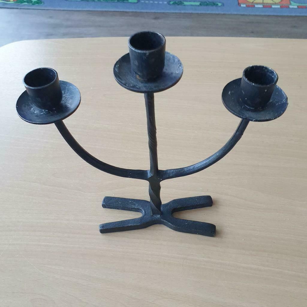 Bougeoir à 3 bras, hauteur 24,5 cm, Moins de 25 cm, Enlèvement, Utilisé, Métal