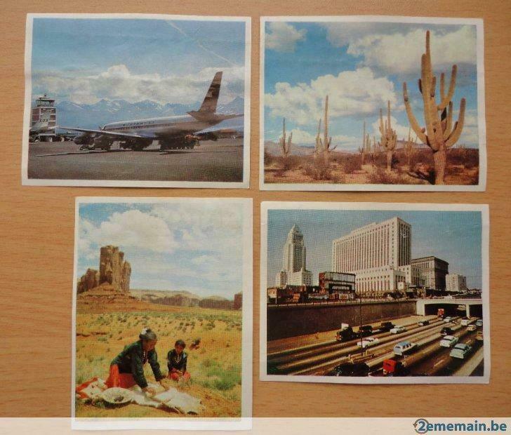 11 chromos aardrijkskunde Amerika (Victoria) album Lombard, Verzamelen, Ophalen of Verzenden, Gebruikt