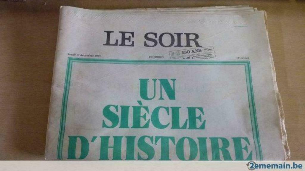100 ans du journal Le Soir 1987, Enlèvement, Utilisé, Journal