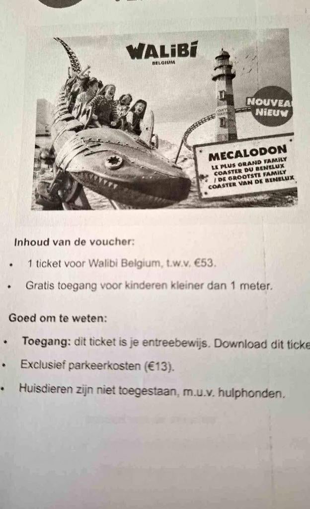 Walibi tickets, Tickets en Kaartjes