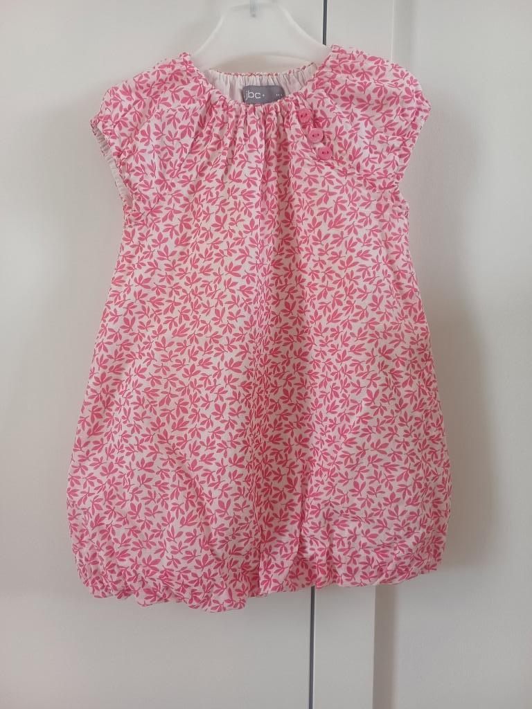 Wit met roze jurk/kleedje maat 80 JBC, Kinderen en Baby's, Babykleding | Maat 80, Gebruikt, Meisje, Jurkje of Rokje, JBC