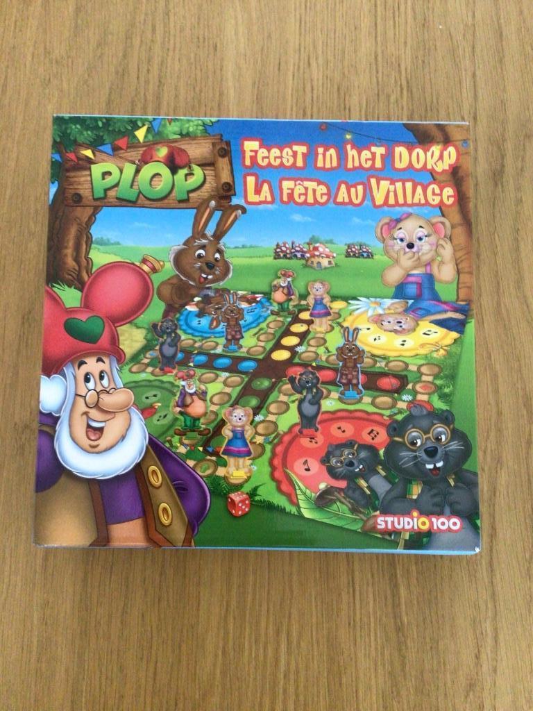 Plop Plop Feest in het dorp, Hobby en Vrije tijd, Gezelschapsspellen | Bordspellen, Zo goed als nieuw, Drie of vier spelers, Ophalen of Verzenden